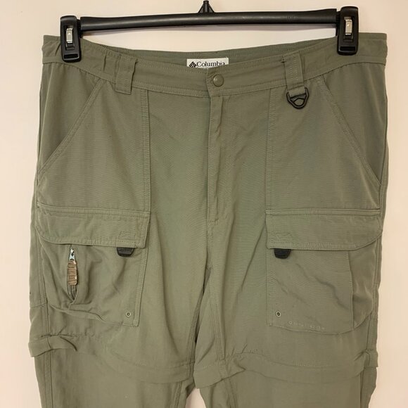 Columbia Mens Pants Size 38W Green Zip Off Legs Gorpcore Rugged Utility Hiking - Picture 5 of 12